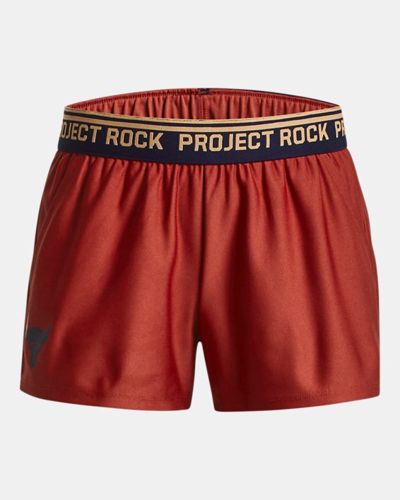 Girls' Project Rock Play Up Shorts in Red image number 0